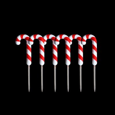 Candy Cane Stakes LED Pathway lights Dual Power- Solar/Plugin